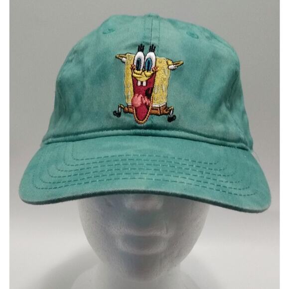 Tie Dye Hat Spongebob Squarepants Cap Embroidered Adjustable Nickelodeon Toon - Picture 1 of 9